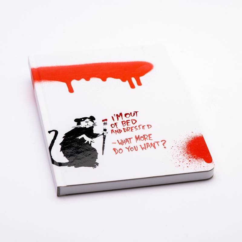 Pininfarina Notizbuch Ruled Banksy Rat White liniert von Pininfarina