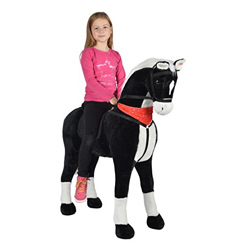 Pink Papaya Giant XXL Kinder Spielpferd zum Reiten Amadeus 125 cm | Plüschpferd | Fast lebensgroßes Pferd zum Reiten für Kinder | Stehpferd bis 100kg belastbar mit Sounds von Pink Papaya