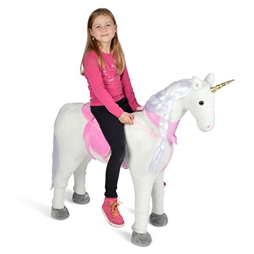 Plüschpferd XXL 105cm Einhorn - Lissy, das riesige Pferd zum Reiten, tolles Stehpferd XXL, bis 100kg, Spielpferd Einhorn XXL zum Draufsitzen - ein Kindertraum für Mädchen! von Pink Papaya