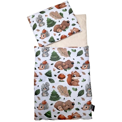 PinkZebra 3-teilig Puppenbettwäsche für große Puppen bis 48 cm, Decke + Kissen + Matratze, Puppenbettzeug mit Matratze, Bettwäsche aus Baumwolle, Walderlebnis PinkZebra 3-teilig Puppenbettwäsche für große Puppen bis 48 cm, Decke + Kissen + Matratze, Puppenbettzeug mit Matratze, Bettwäsche aus Baumwolle, Walderlebnis von PinkZebra