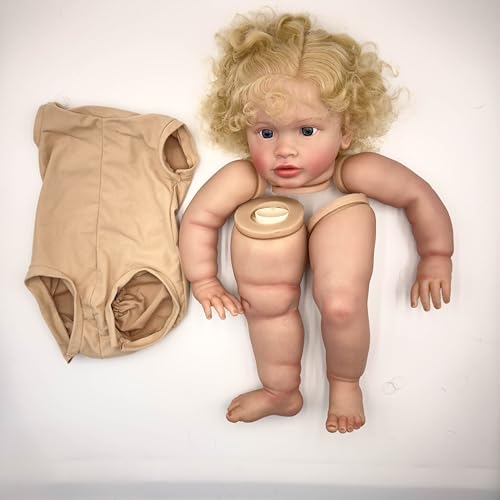 Pinky Reborn Babypuppen-Set, 66 cm, Reborn-Kleinkind-Kits, bereits bemalt, Baby-Set mit blondem Haar, DIY-Zubehör, Zubehör für Kinder ab 3 Jahren von Pinky Reborn