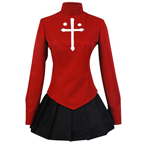 Pinlian Fate/Stay Night Rin Tosaka Roter Mantel Rock Outfit Cosplay Kostüm Männlich XXL von Pinlian