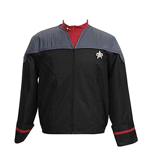 Pinlian Herren Nemesis Voyager Captain Sisko Jacke Uniform Halloween Cosplay Kostüm Rot Large von Pinlian