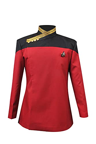 Pinlian Herren TNG Next Generation Kapitän Jean-Luc Picard Jacke Uniform Oufit Cosplay Kostüm Rot Custom Made von Pinlian