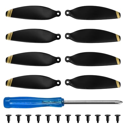 Pinsheng 8 Stück Drohne Propellerblätter, Rauscharmer Propeller, Propeller Ersatzklingen für Drohne, Propeller Zubehör für DJI Mavic MINI2/SE, Schwarz von Pinsheng