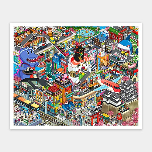 Pintoo Puzzle 2000 Teile für Erwachsene - MonkiEarz - Die Sushi City - Einfache Aufbewahrung Snug Ineinandergreifende Kunststoffpuzzle Kein Kleber erforderlich [H2848] von Pintoo