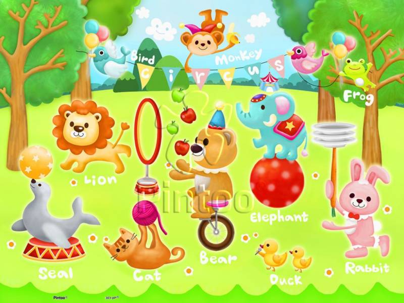 Pintoo Puzzle aus Kunststoff - Circus in the Forest (auf Englisch) 48 Teile Puzzle Pintoo-T1017 von Pintoo