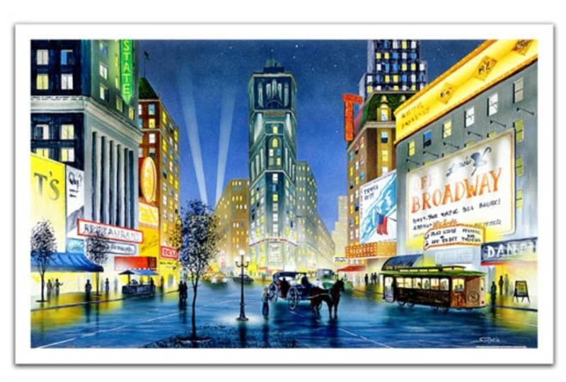 Pintoo Puzzle aus Kunststoff - Ken Shotwell - Night in New York 1000 Teile Puzzle Pintoo-H1997 von Pintoo