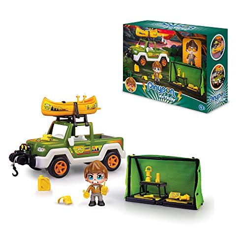 Pinypon Action Wild - Pickup Truck with Accessories to Explore The Forest, Includes Explorer Figure, canoa Boat and Camping Tent, Recommended from 4 Years (Famosa 700016301) von Pinypon Action