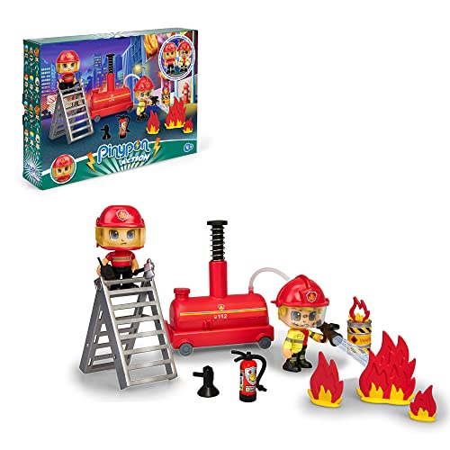 Pinypon Action - Set of 2 Firefighter with Water Pump and Various Accessories, Recommended for Children 4 to 8 Years (Famosa 700016236) von Pinypon Action