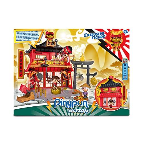 Pinypon Action - Ninja Academy, Spielzeugtempel zum Üben von Ninja-Kriegern, mit Einer Mini-Actionfigur und viel kleinem Spielzubehör, Geschenk für Jungen und Mädchen ab 4 Jahren, Famosa (PNC24000) von Pinypon