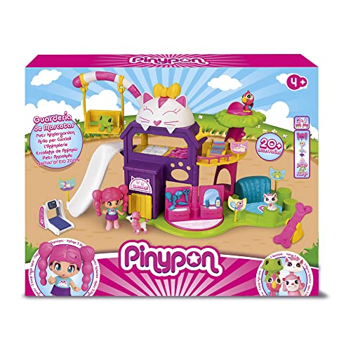 Pinypon - Haustierschule, Puppen Spielzeug Set Figur, 4 Tier Figuren [ Hund Katze Schildkröte und Vogel ] und Zubehör, Haustiere Playset für Kinder ab 4 Jahren, Famosa (700017207) von Pinypon