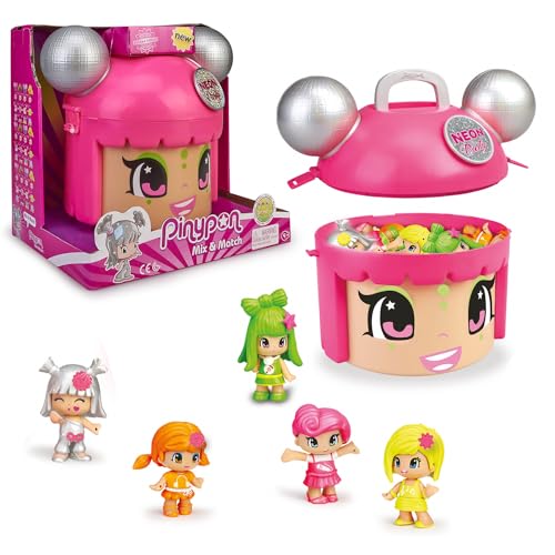 Pinypon Mix & Match Neon Party - Container mit 5 Exclusive Figuren für Kinder von 4 bis 8 Jahren (Famosa 700015210) von Pinypon