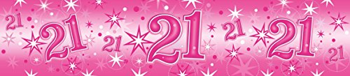 Pioneer Europe 45560 Partybanner, Rose, 21st Sparkle Banner - Pink von Pioneer Europe