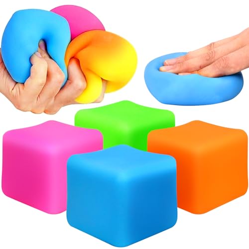 4 Stück Stressball, Anti Stress Ball Knetball Slow Rising Quatsch Sensory Fidget Fun Toy, Massagebälle Handtrainer, Wurfball Spielzeug für Kinder und Erwachsene (4) von Pipihome