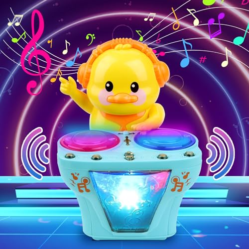 DJ Rock Pig Toy, DJ Elektrische Musik Tanzendes Schwein Spielzeug mit Licht und Musik, Kindermusikspielzeug, die Tanzen und Singen Können, Geschenke für Mädchen Junge ab 1-3 Jahren (Ente) von Pipihome