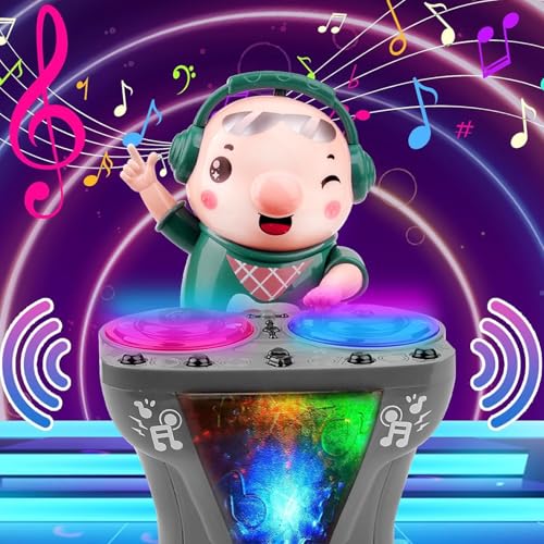 Pipihome Baby Spielzeug ab 3-6 Monate, DJ Swinging Piggy Babies Spielzeug ab 1 2 3 Jahre, Crawling Musikalische Schweinchen Spielzeuge Geschenke für Kinder 6-18 Monate Mädchen Jungen von Pipihome