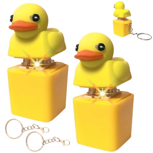 Duckeys Quacking Fidget Toy - Quacking Duck Zimt Toy Schlüsselanhänger, Enten Tastatur Schlüsselkaps Angst -Relief -Spielzeug, Entenschimple Clicker, Quack Button Board Clicker (A) von Pipihome