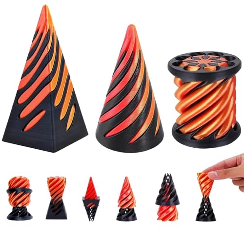 Impossible Pyramid Passthrough Sculpture, Pass Through Pyramid Fidget Toy, 3D Impossible Pyramid Pass Through Anxiety Relief Toy, Combination Rotating Pyramid for Desktop (A) von Pipihome