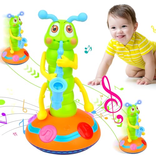 Pipihome Baby Musical Raupen Kuscheltier, Baby Spielzeug ab 3 Monate, Kuscheltier Baby Musikspielzeug, Tummy Time Toys, Baby Geschenk Mädchen Jungen von Pipihome