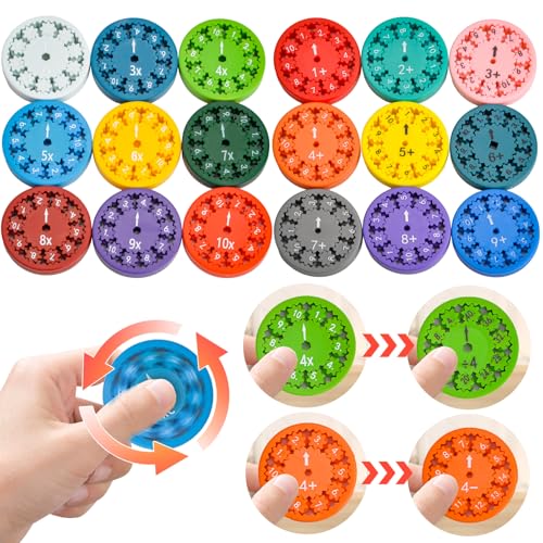 Mathematische Fidget Spinner, 18 Stück Math Fidget Spinner, Zahlen Fidget Spinner Sensorisches Spielzeug, Fidget Spinner Toy Erwachsenes Kinder, Mathe Lernspiele Zappel Spielzeug von Pipihome