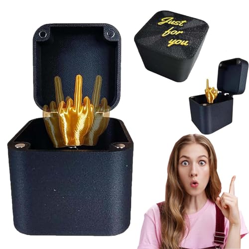 Mittelfinger in einer Box, Mittelfinger Surprise Box, Überraschungsbox mit Mittelfinger, Lustige Middle Finger Box Geschenk, Mittelfinger Figur Geschenkbox für Geburtstag Hochzeit, Prank Artikel von Pipihome