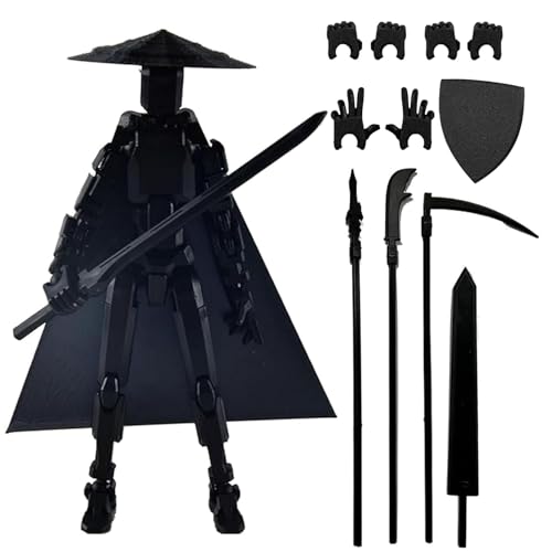 Pipihome Action Figuren, T13 Actionfiguren mit Mehreren Gelenken, 3D Gedruckte Actionfigur Dekorationen für Desktop, Figuren Geschenke (Schwarz) von Pipihome