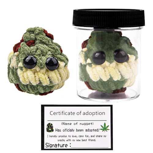 Adopt Me Weed Nugget Plushie, Weed Block Stofftier, Gehäkelte Ornament-Plüschtiere mit Ermutigungskarten, Glücksgeschenk, Geburtstagsgeschenk für einen Freund, Geschenke für Männer von Pipihome