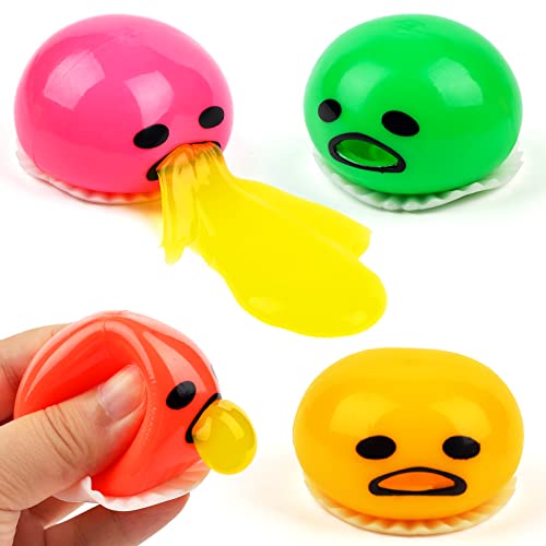 Pipihome Eigelb Stressball, 4 Stück Eigelbdruckkugel, Eigelb-Ball-Spielzeug zum Erbrechen Squeeze Toys, Spielzeug zum Stressabbau für Kinder und Erwachsene, Kniffliges Spiel Prank Toys Geschenk von Pipihome