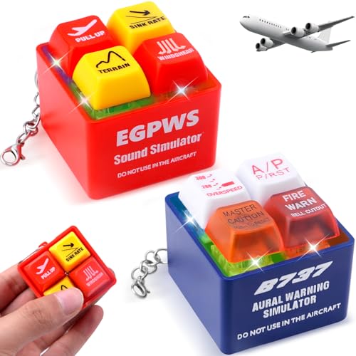 Pipihome Fidget Toy, Tastatur Keycap Fidget Spielzeug Erwachsene, 2 Stück Piloten und Crew Alarm Schlüsselanhänger, Alert, Egpws Warning mit LED zur Linderung von Stress und Angst Pipihome Fidget Toy, Tastatur Keycap Fidget Spielzeug Erwachsene, 2 Stück Piloten und Crew Alarm Schlüsselanhänger, Alert, Egpws Warning mit LED zur Linderung von Stress und Angst von Pipihome