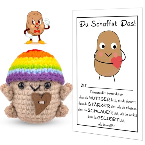 Positive Potato Glücksbringer Prüfung, Bachelor Abitur 2024 Geschenke, Positive Kartoffel Mutmacher Geburtstagsgeschenk für Frauen Freundin, Beste Freundin Geschenke Nervennahrung Lehrer Geschenk von Pipihome