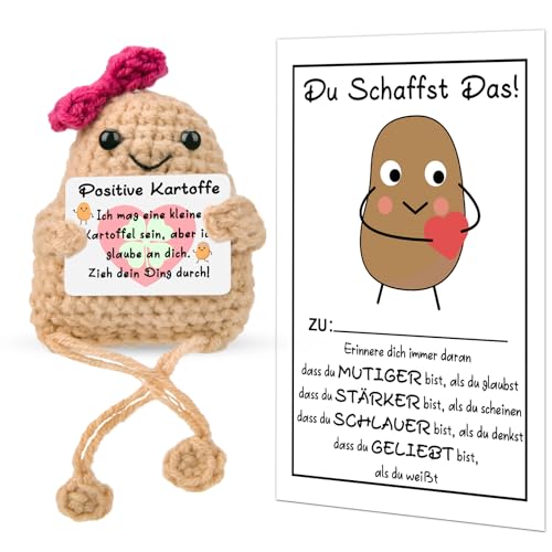 Positive Potato Glücksbringer Prüfung, Bachelor Abitur 2024 Geschenke, Positive Kartoffel Mutmacher Geburtstagsgeschenk für Frauen Freundin, Beste Freundin Geschenke Nervennahrung Lehrer Geschenk von Pipihome