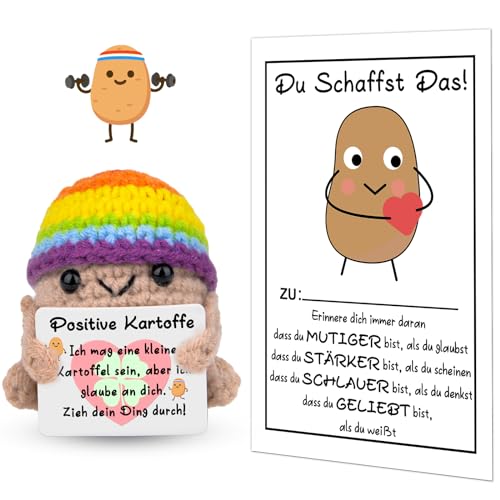 Positive Potato Glücksbringer Prüfung, Bachelor Abitur 2024 Geschenke, Positive Kartoffel Mutmacher Geburtstagsgeschenk für Frauen Freundin, Beste Freundin Geschenke Nervennahrung Lehrer Geschenk von Pipihome