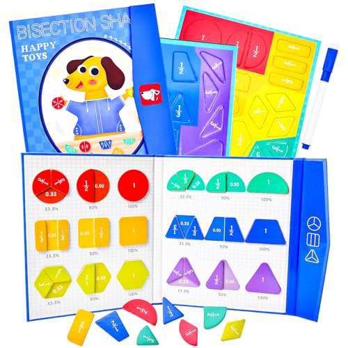 Pipihome Bruchrechnen Material Magnetisch, Magnetisches Buch Bruchteil Puzzle für Kinder, Bruchteile Puzzle Montessori Spielzeug, Bruchrechnen Montessori Mathe Spielzeug Kinder, Mathematik Ressourcen von Pipihome