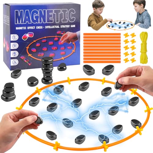 Pipihome Magnetisches Schachspiel, Magnetspiel Magnetisches Brettspiel mit Spielseil, Reisen Schach Magnetisch, Puzzle Checkers Spiel, Magnet Schach Tischspiele für Familien und Partys von Pipihome