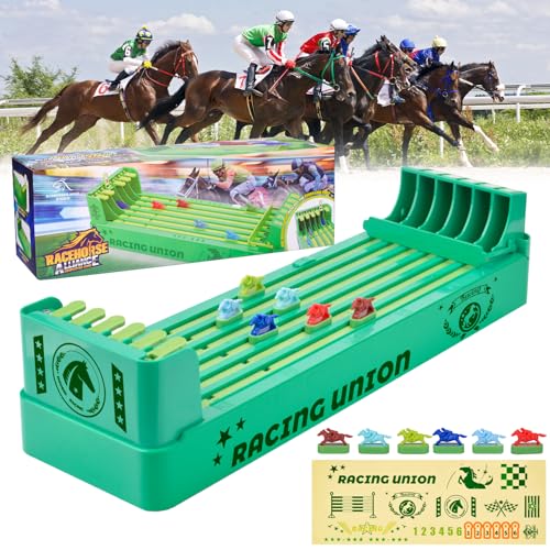 Pipihome Pferderennen Spiel Elektrisch Tabletop Spiele, Horse Racing Game mit 6 Pferde, Pferde Spiele Brettspiel, Tabletop-Pferderennen-Spiel, für Familienspiel, Erwachsene und Kinder von Pipihome