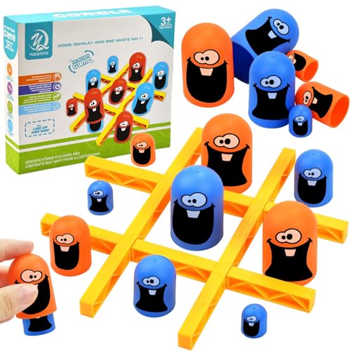 Tic Tac Toe Spiel, 2 Spieler Brettspiele, Big Eat Small Game Tic-TACS-Toe Brettspiel Eltern Kind Interaktives Tischspiele, Klassisches Familien Brettspiel, Lernspielzeug für die Frühe von Pipihome