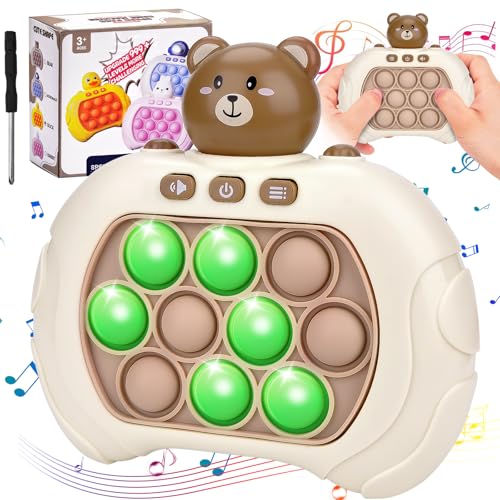 Bär Quick Push Bubble Game for Kids & Adults, Pop It Elektronisches Spiel Fidget Toys, Mini Handheld Fast Speed Push Game, Relieving Stress Pop It Game Sensory Toys für Kinder Erwachsene von Pipihome