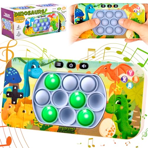 Pop It Fidget Toys, Pop It Elektronisches Spiel Quick Push Spiel, Push Pop Game Controller Bubble Sensory Fidget Spielzeug Dekompressions Spielkonsole (Dinosaurier) von Pipihome