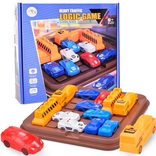 Pipihome Rush Hour Spiel, Rush Hour Logikspiele Junior, Auto Spielzeug Stauspiel für Kinder und Erwachsene, Knobelspiel Familienspiel Brettspiele ab 3 4 5 6 7 8 Jahren von Pipihome