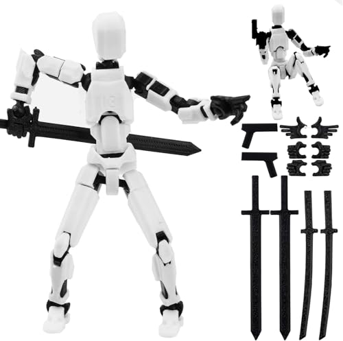 Pipihome T13 Action Figure, 13 Types Action Figures 3D-Druck von Beweglichen Figuren mit Mehreren Gelenken, Roboter-Actionfigur, Desktop-Dekorationen, Mit 3 Waffen + 3 Handtypen von Pipihome