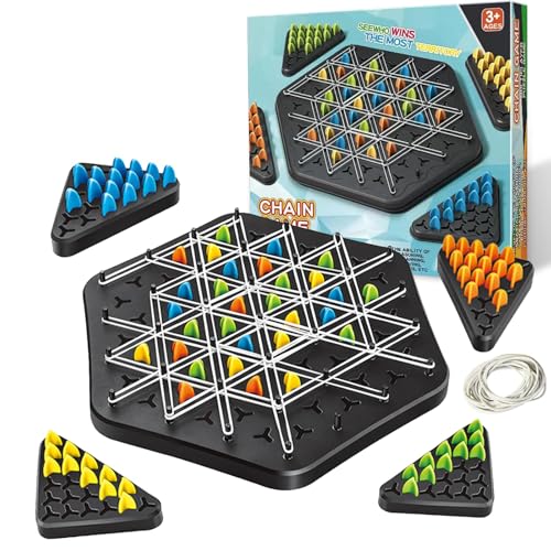 Triggle Game, lustiges Triggles-Spiel, interaktives Steckspiel, Dreiecksschachbrettspiel, Strategie-Steckbrettspiel für Familienfeiern mit Kindern und Erwachsenen, Klassische Desktop-Brettspiele (A) von Pipihome