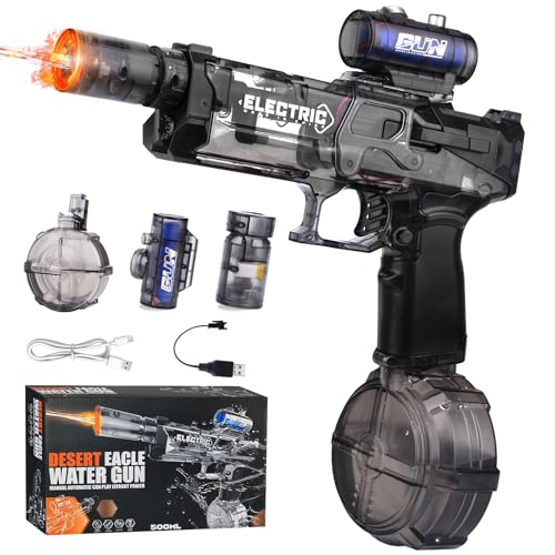 Wasserpistole Elektrisch Mit Blitzeffekten, 500CC Große Kapazität Wasserspritzpistole, Electric Water Gun für Erwachsene Kinder Sommer Draussen Pool Strand Party Spielzeug, Ultimate Aqua Blaster Wasserpistole Elektrisch Mit Blitzeffekten, 500CC Große Kapazität Wasserspritzpistole, Electric Water Gun für Erwachsene Kinder Sommer Draussen Pool Strand Party Spielzeug, Ultimate Aqua Blaster von Pipihome