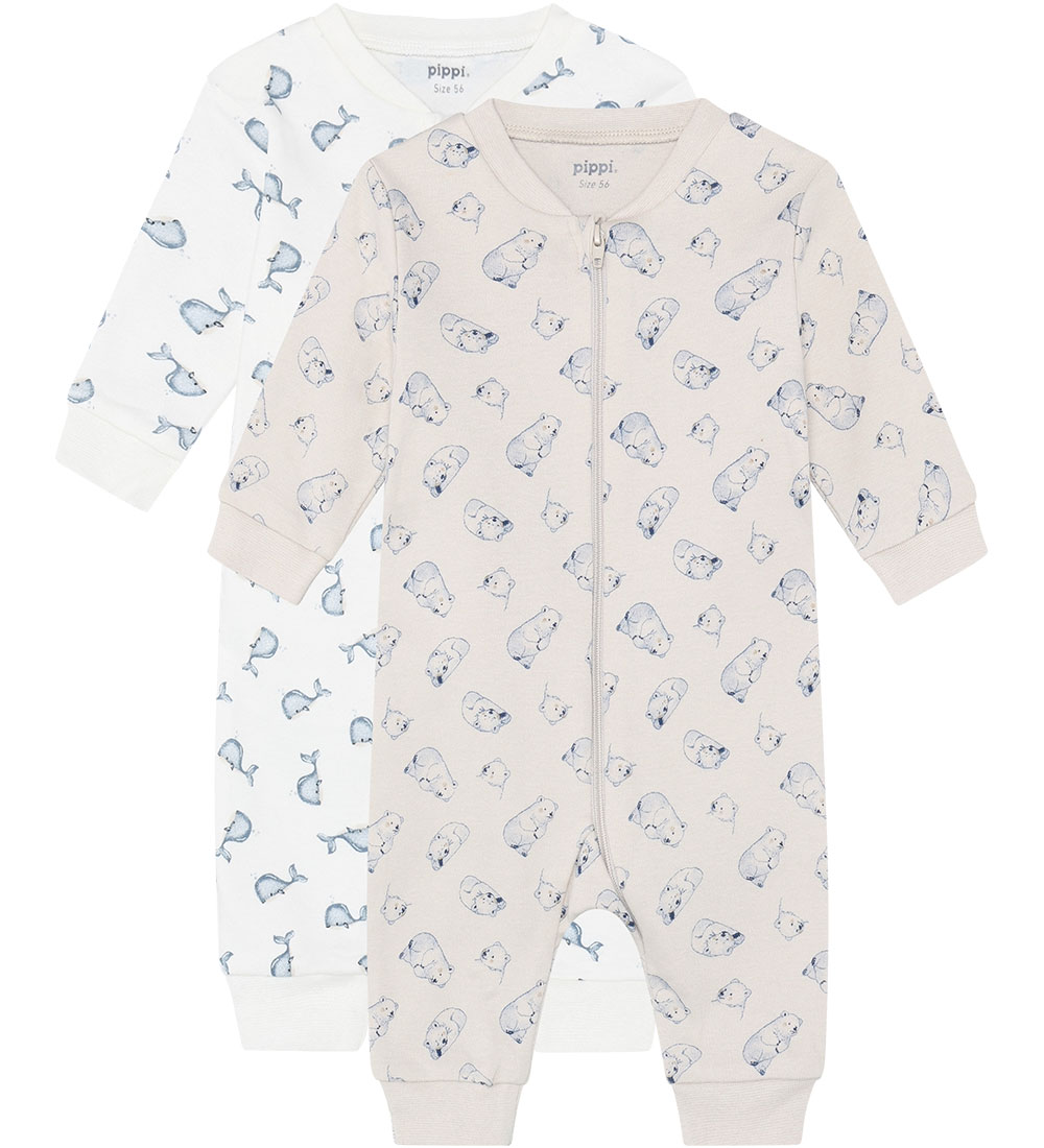 Pippi Baby Strampler - Schlafanzüge - 2er-Pack - Feuerstein Ston - Pippi Baby - 50 - Strampler Pippi Baby Strampler - Schlafanzüge - 2er-Pack - Feuerstein Ston - Pippi Baby - 50 - Strampler von Pippi Baby