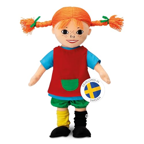 Pippi Langstrumpf Puppe 40 cm – süße Stoffpuppe als Baby Spielzeug ab 10 Monaten & Taufgeschenk für Mädchen – besonders weiche Kuschelpuppe & Plüschpuppe von Pippi Longstocking