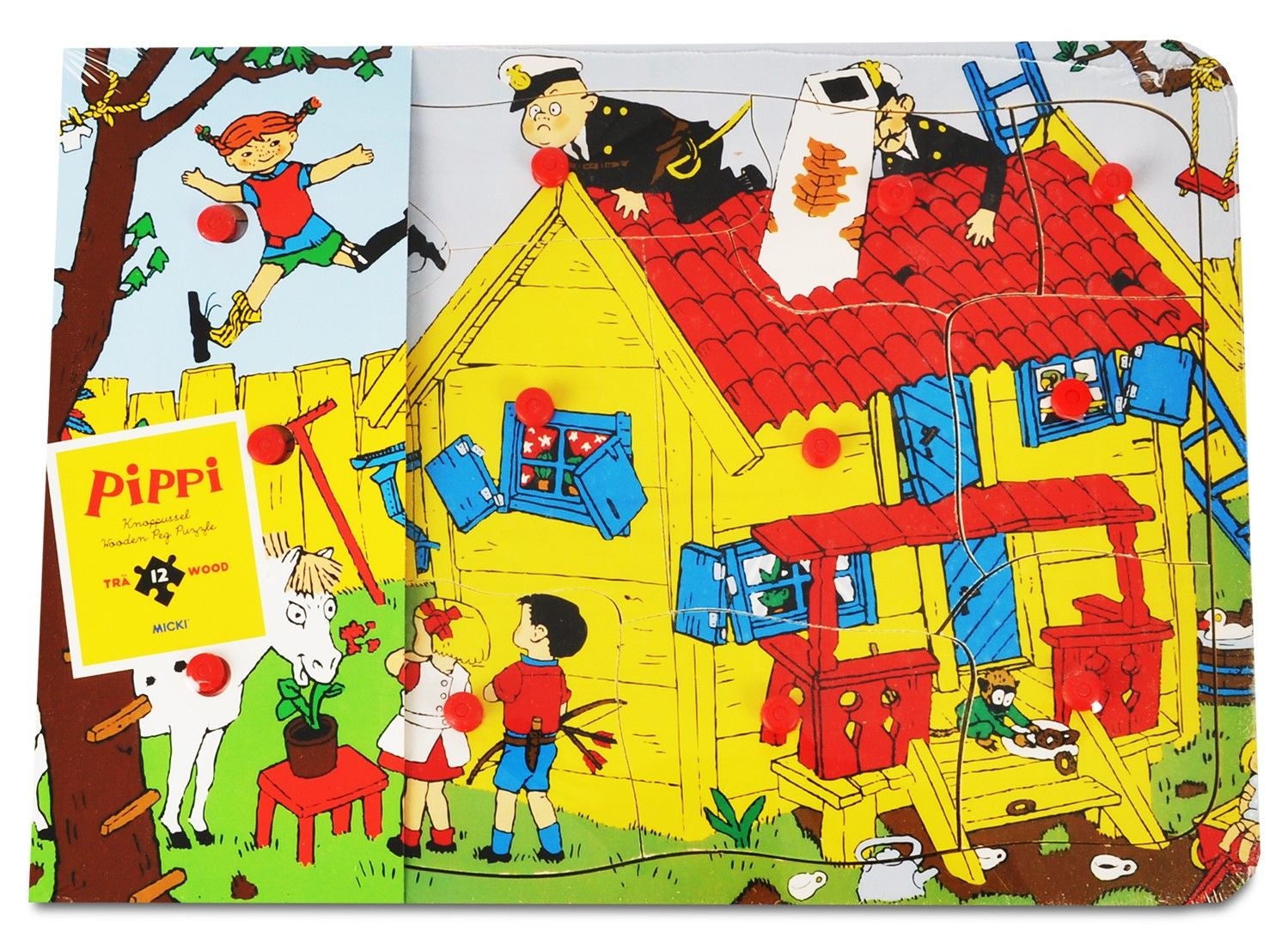 Pippi Knopfpuzzle Holz 12 Teile von Pippi Langstrumpf