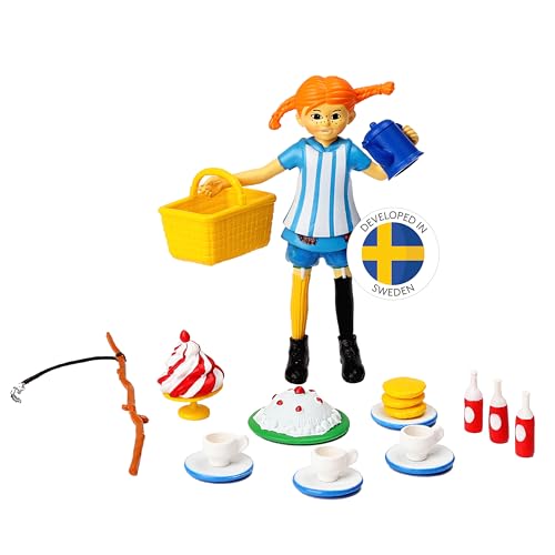 Pippi Langstrumpf Zubehör-Set Kaffeekränzchen – Offiziell Lizenziertes Produkt – Puppenhauszubehör für Kinder – 19-teilig – Schwedisches Design von Pippi Langstrumpf