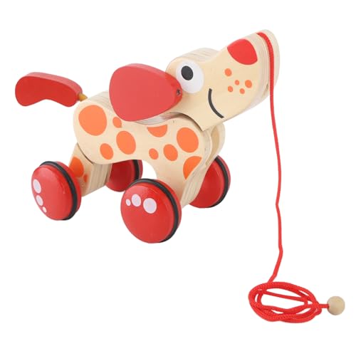 Push-Pull-Spielzeug-Welpe, Holz-Welpen-Spaziergang-Spielzeug aus Kiefernholz, Push-Pull-Spielzeug für Kleinkinder, Stabiles Gleichgewicht, Hölzerner Jagdhund, Hundespaziergang, von Pissente