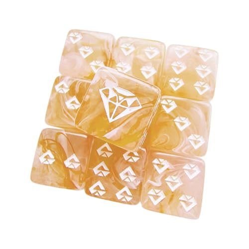 Sechsseitige Würfel mit runden Ecken, Rollenspiel, Mathematikzählen, Lehrwerkzeug für Brettspiel, KTV, Party, Juwelenmuster, Tischspiel, Zubehör für Rollenspiele, 10 Stück Sechsseitige Würfel mit runden Ecken, Rollenspiel, Mathematikzählen, Lehrwerkzeug für Brettspiel, KTV, Party, Juwelenmuster, Tischspiel, Zubehör für Rollenspiele, 10 Stück von Pitadue