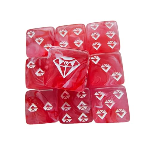 Sechsseitige Würfel mit runden Ecken, Rollenspiel, Mathematikzählen, Lehrwerkzeug für Brettspiel, KTV, Party, Juwelenmuster, Tischspiel, Zubehör für Rollenspiele, 10 Stück Sechsseitige Würfel mit runden Ecken, Rollenspiel, Mathematikzählen, Lehrwerkzeug für Brettspiel, KTV, Party, Juwelenmuster, Tischspiel, Zubehör für Rollenspiele, 10 Stück von Pitadue